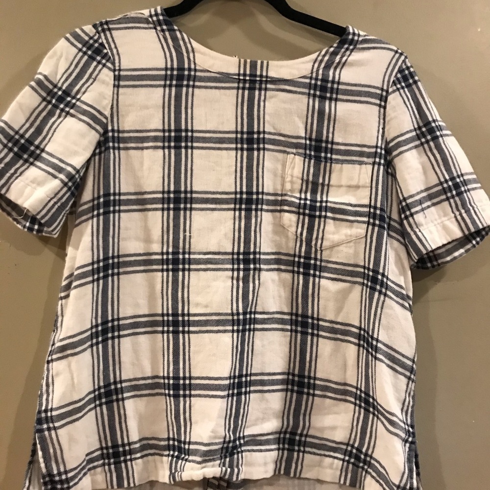 Madewell Plaid Shirt with Button Back